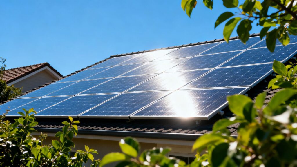 Installation de panneaux solaires sur un toit